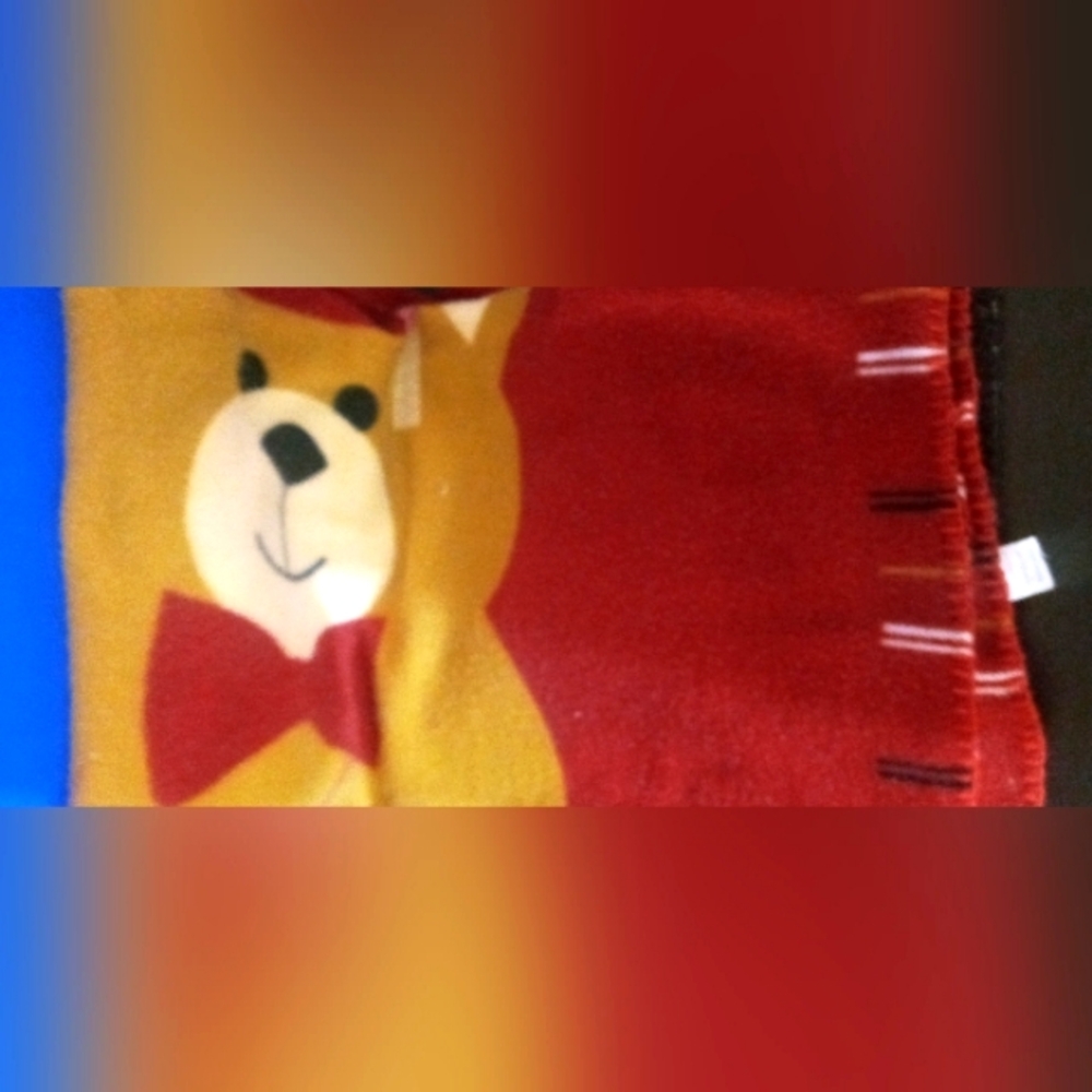 Kids Red and Yellow Bear trow- Brand shiner saint jude